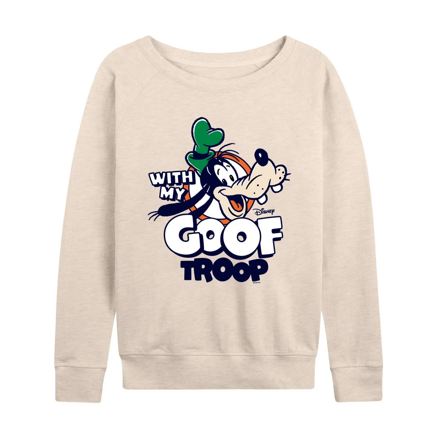 Disney - My Goof Troop - Women's French Terry Long Sleeve Pullover sold by Zulily