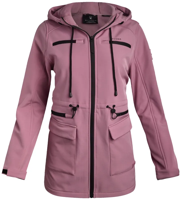 Spyder Womens Long Softshell Jacket - Ashen Lilac sold by Zulily