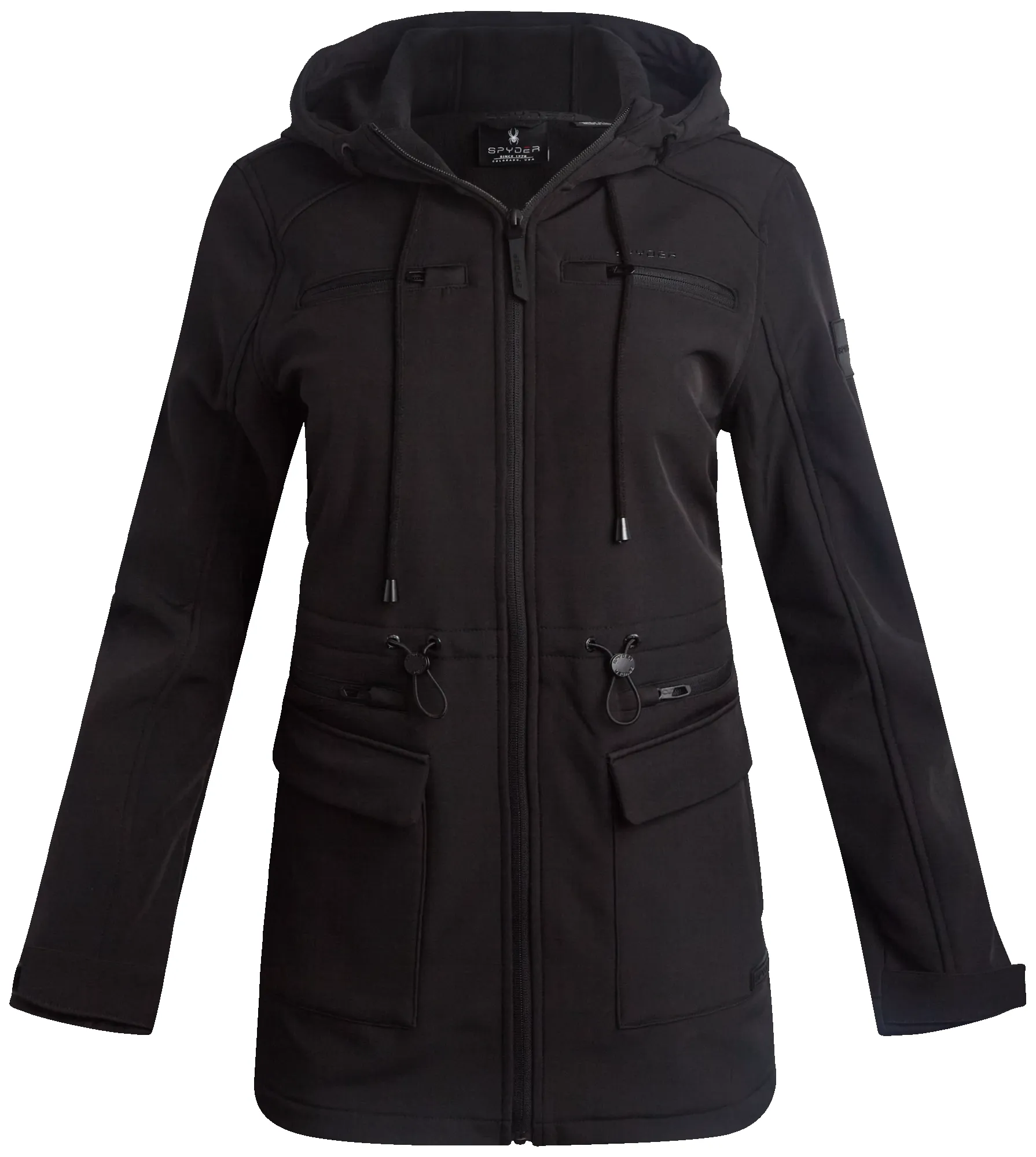 Spyder Womens Long Softshell Jacket - Black sold by Zulily