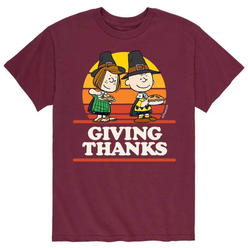 Peanuts - Men's Thanksgiving Football Short Sleeve T-Shirts sold by Zulily