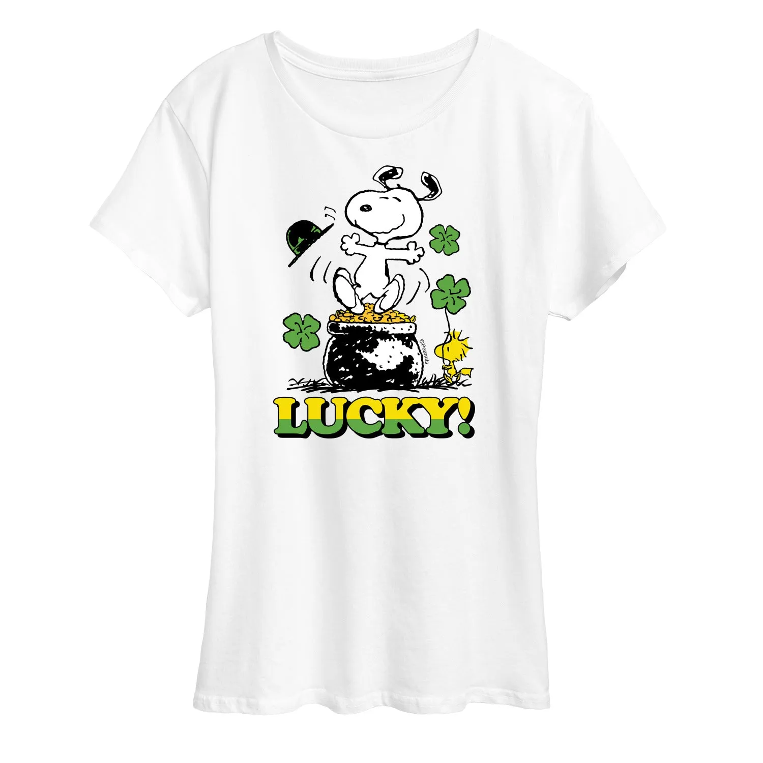 Peanuts - Lucky - Women's Short Sleeve Graphic T-Shirt sold by Zulily