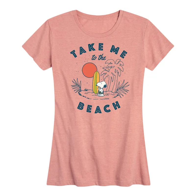 Peanuts - Take Me To The Beach - Women's Short Sleeve Graphic T-Shirt made by Peanuts