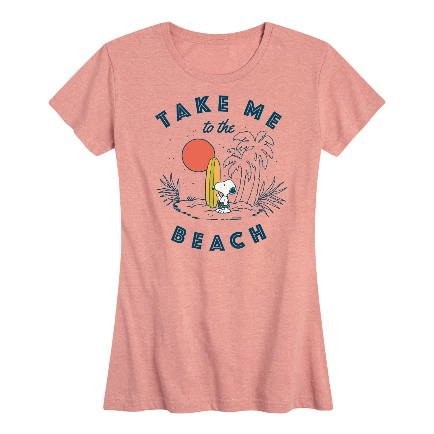 Peanuts - Take Me To The Beach - Women's Short Sleeve Graphic T-Shirt sold by Zulily