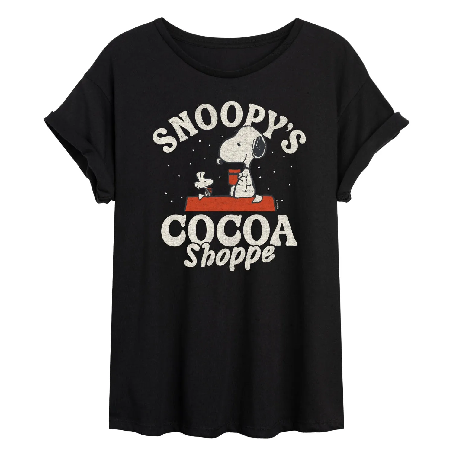 Peanuts - Snoopys Cocoa Shoppe - Womens Oversized Graphic T-Shirt sold by Zulily