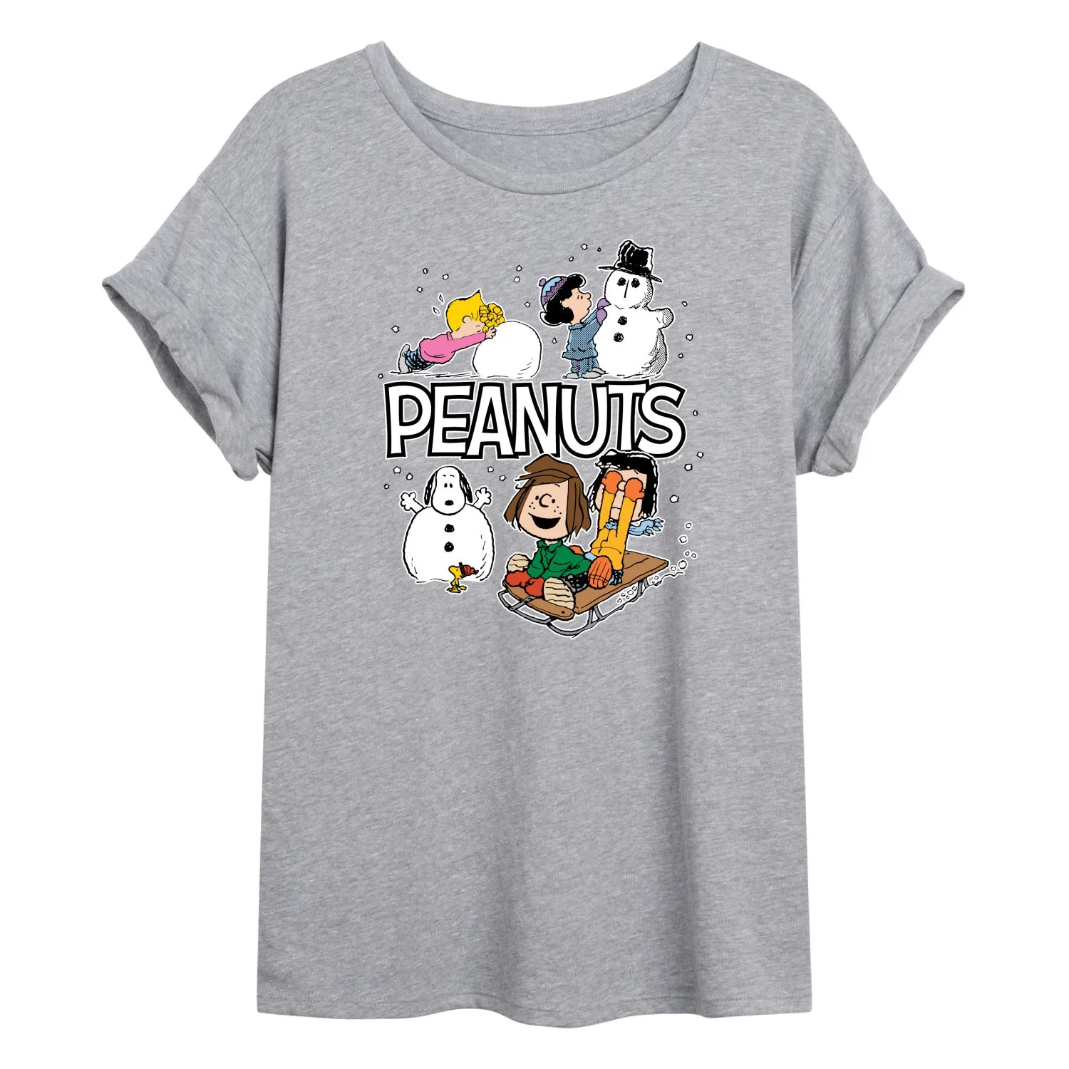 Peanuts - Winter Stickers - Womens Oversized Graphic T-Shirt sold by Zulily product image thumbnail 2