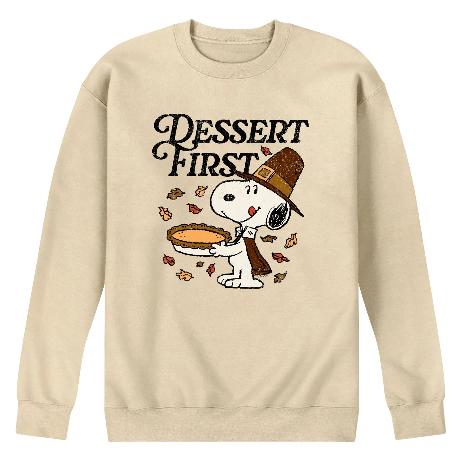 Peanuts - Dessert First Snoopy - Men's Long Sleeve Crew Fleece Sweatshirt sold by Zulily product image thumbnail 2