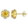 Miadora 14k Yellow Gold Citrine and Diamond Accent Flower Stud Earrings sold by Zulily