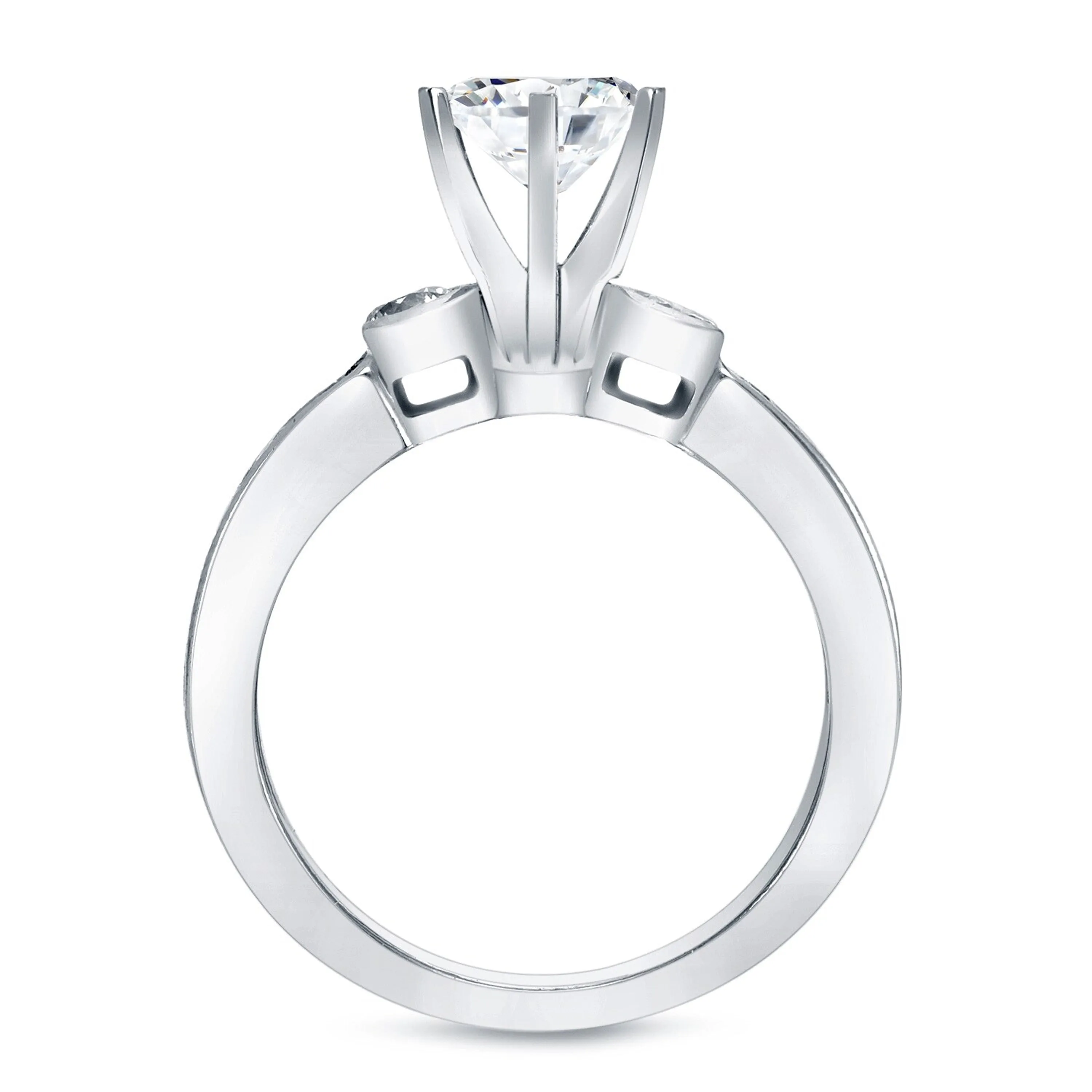 Auriya 14k Gold 2 1/2ctw Round 3-stone Diamond Engagement Ring Set sold by Zulily product image thumbnail 5