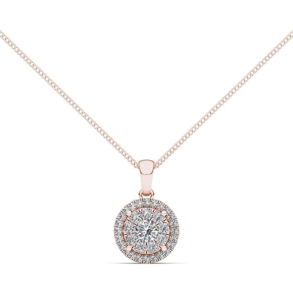 De Couer IGI Certified 14K Rose Gold 1/2ct TDW Diamond Cluster Necklace - Pink sold by Zulily product image thumbnail 3