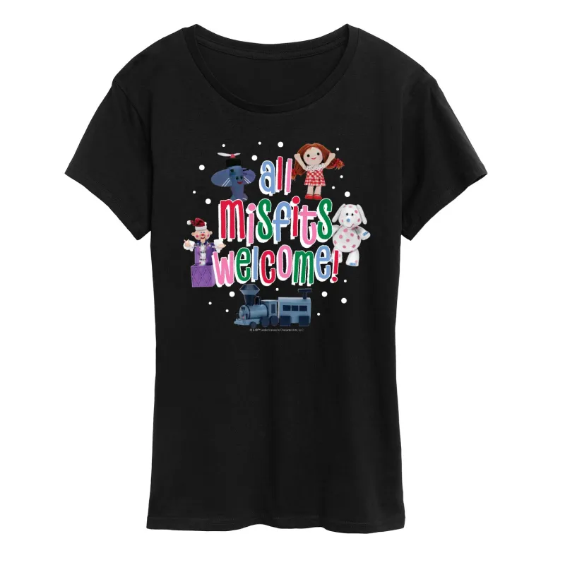 Rudolph - All Misfits Welcome - Women's Short Sleeve Graphic T-Shirt sold by Zulily