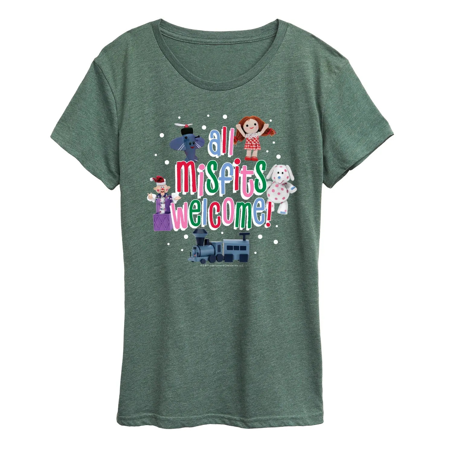 Rudolph - All Misfits Welcome - Women's Short Sleeve Graphic T-Shirt sold by Zulily product image thumbnail 5