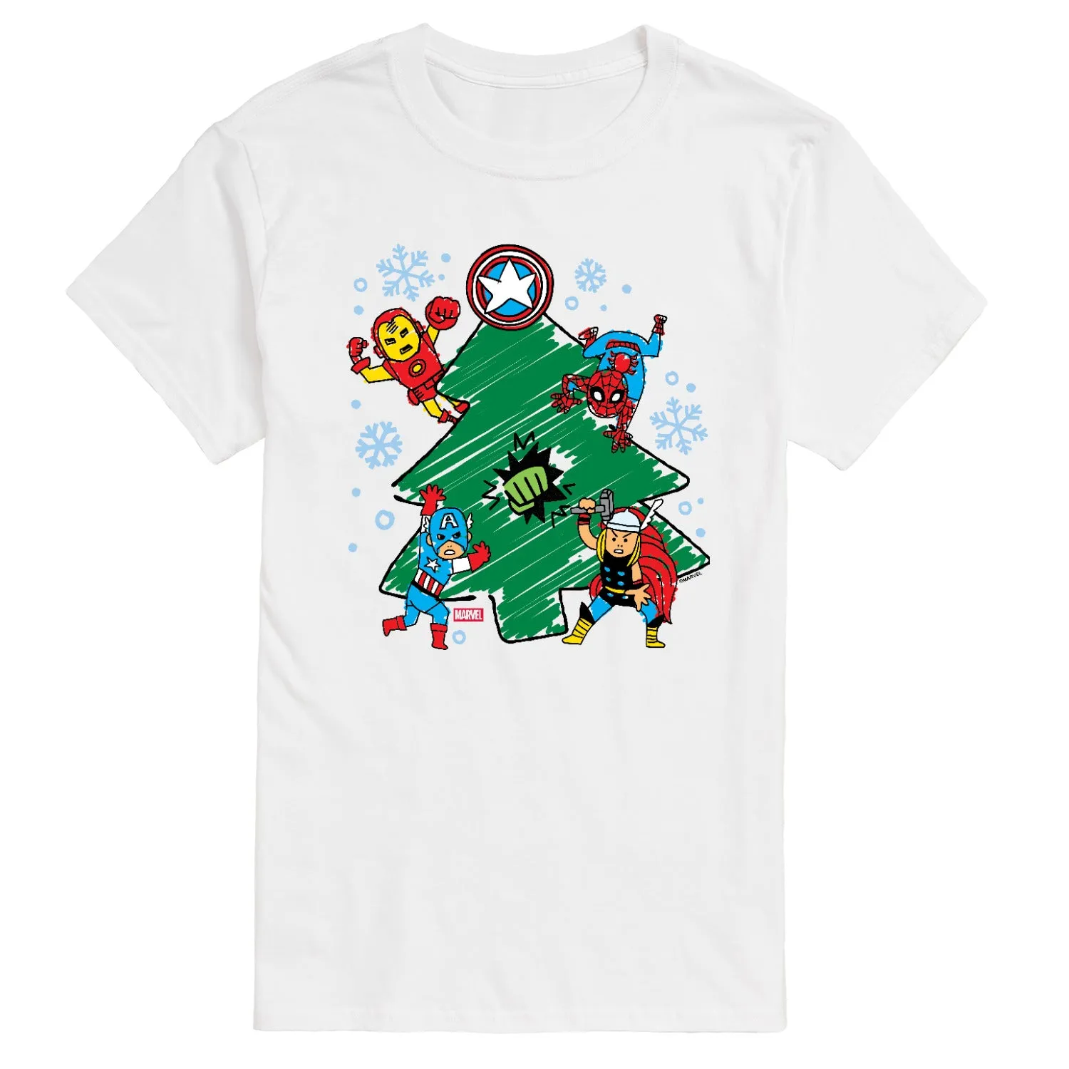 Marvel - Xmas Sketch - Men's Short Sleeve Graphic T-Shirt sold by Zulily product image thumbnail 3