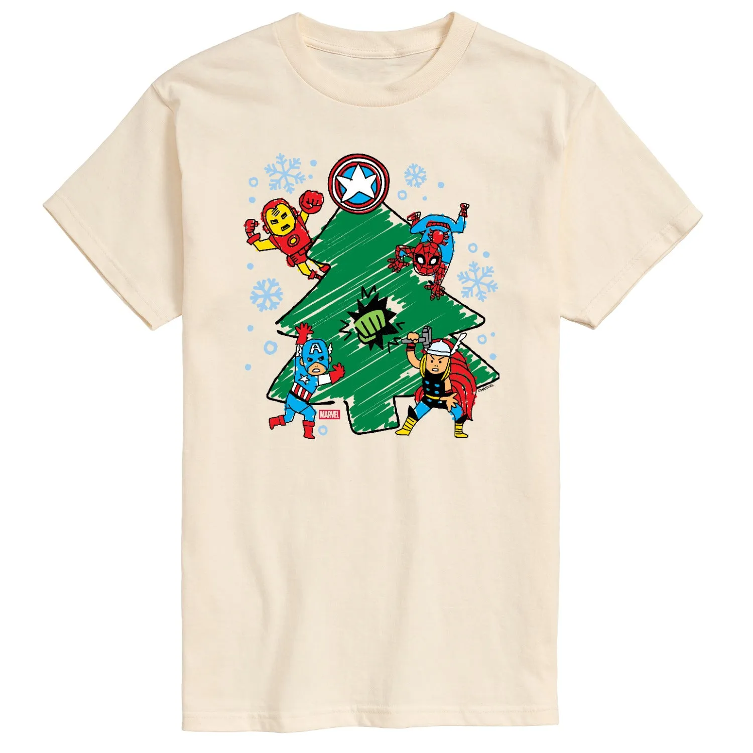 Marvel - Xmas Sketch - Men's Short Sleeve Graphic T-Shirt sold by Zulily product image thumbnail 2