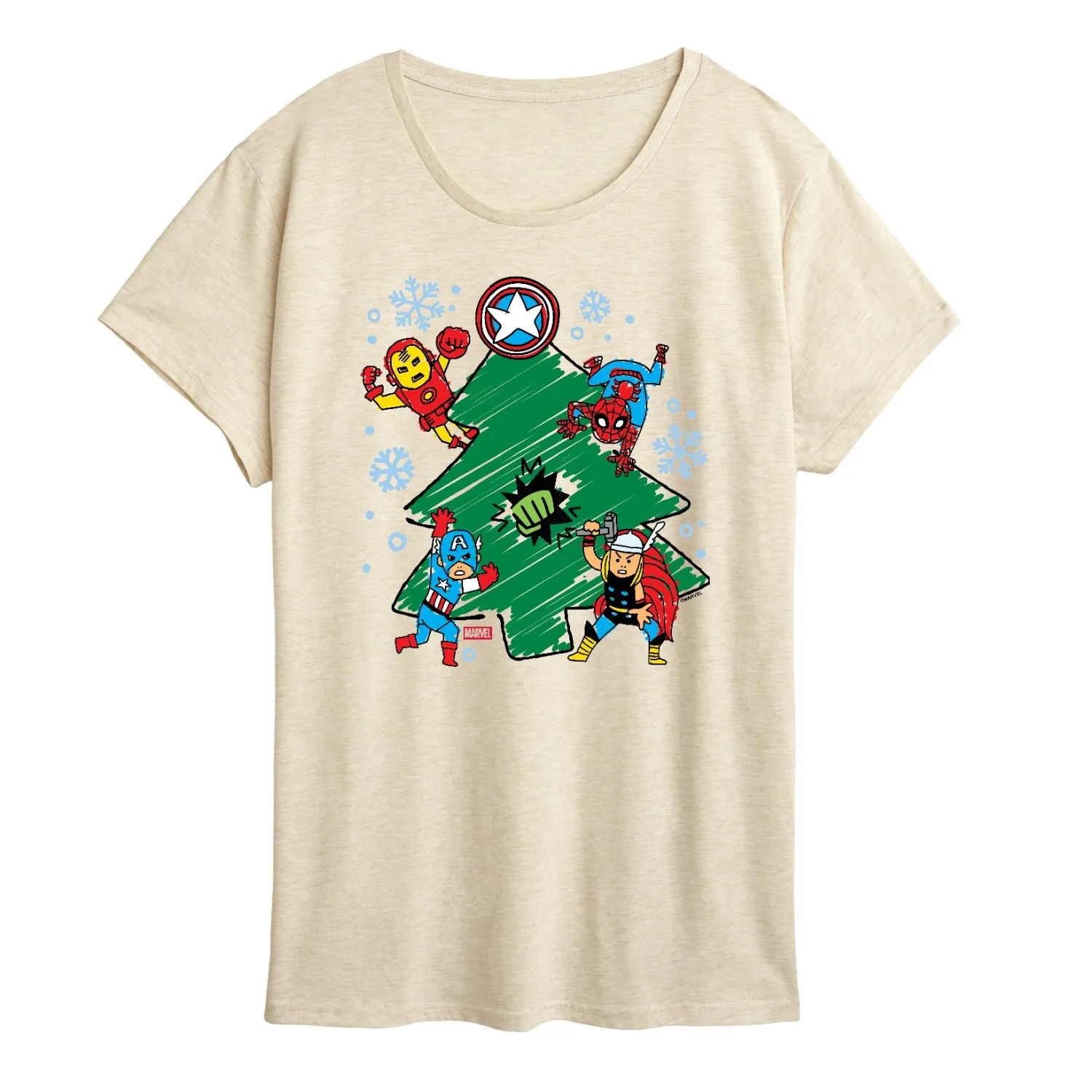 Marvel - Xmas Sketch - Women's Short Sleeve Graphic T-Shirt sold by Zulily product image thumbnail 4