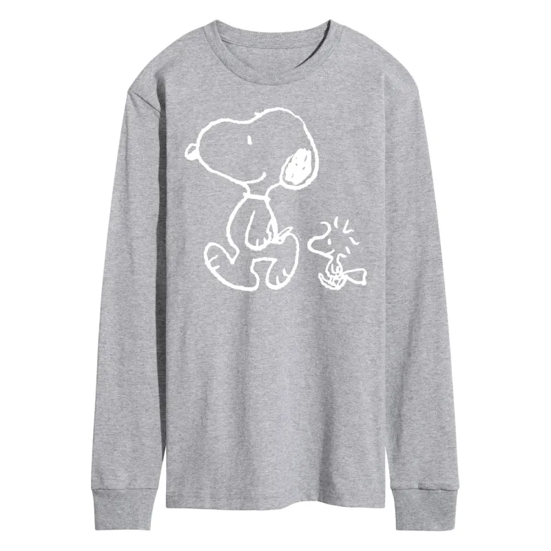 Peanuts - I'll Follow You - Snoopy & Woodstock - Men's Long Sleeve T-Shirt sold by Zulily