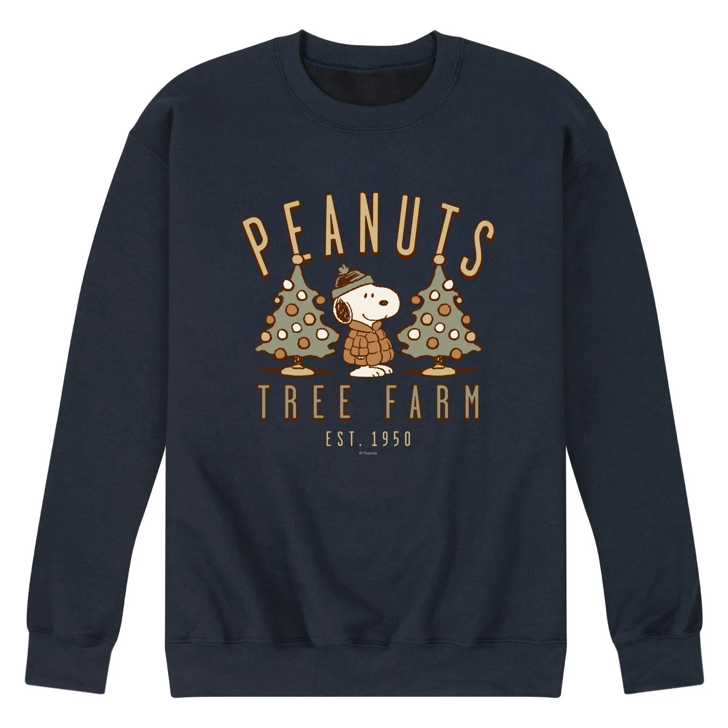 Peanuts - Peanuts Tree Farm - Men's Long Sleeve Crew Fleece Sweatshirt sold by Zulily