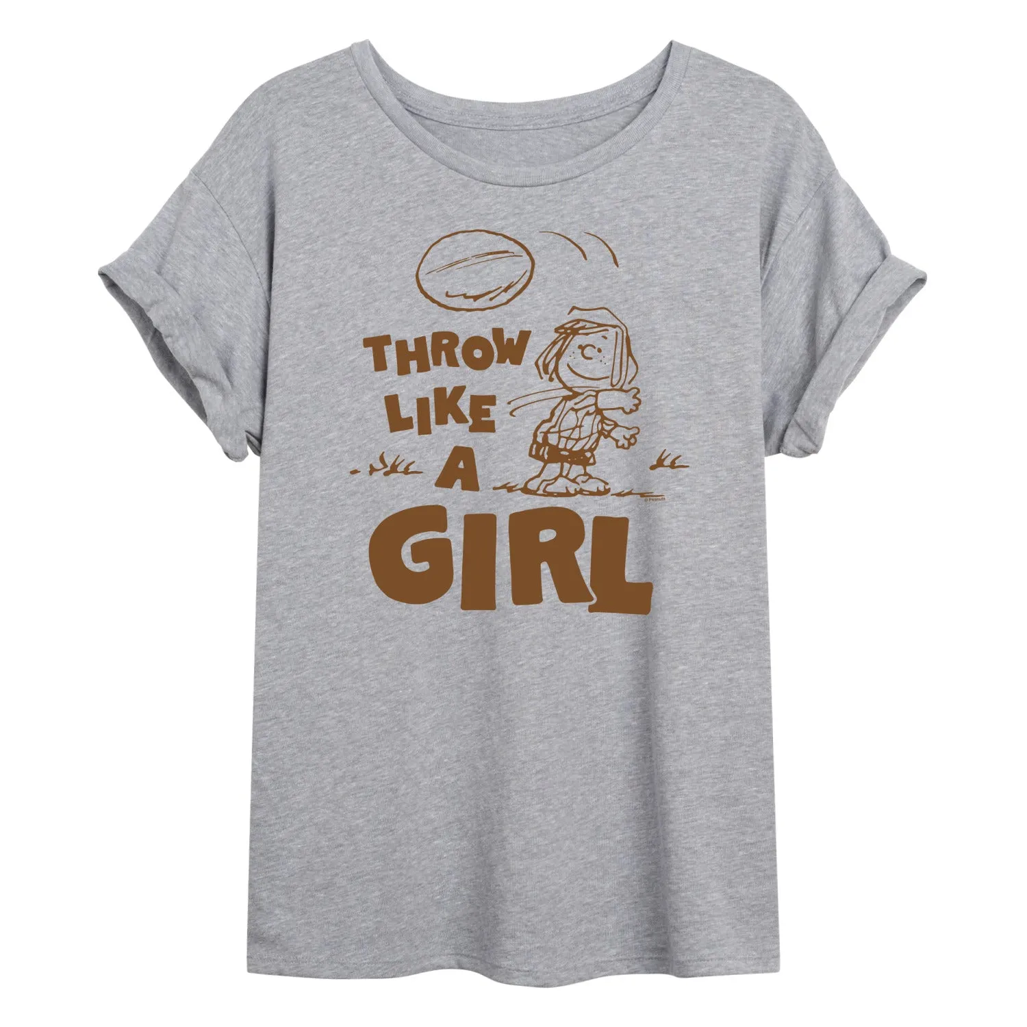 Peanuts - Throw Like A Girl - Women's Oversized Graphic T-Shirt sold by Zulily product image thumbnail 2