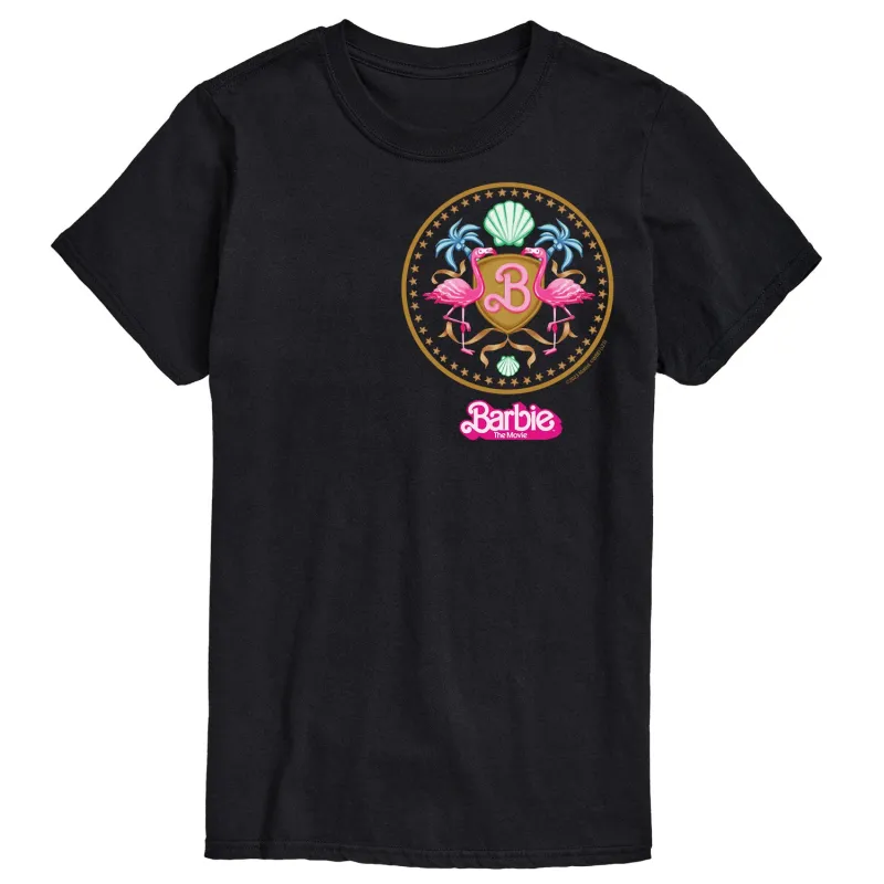 Barbie the Movie - Barbie Crest Full Color -  Men's Short Sleeve Graphic T- Shirt sold by Zulily