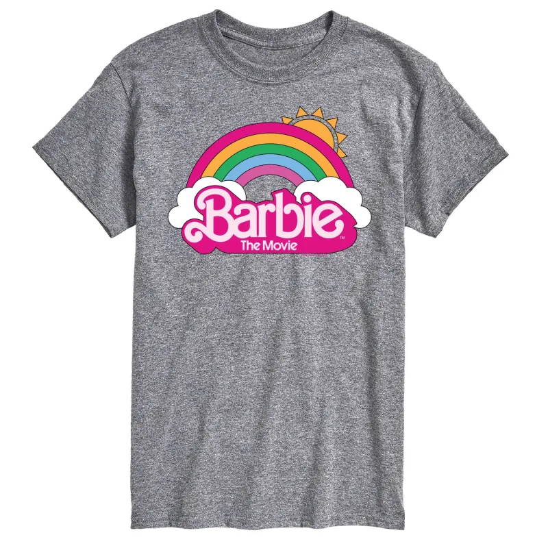 Barbie the Movie - Barbie Logo Rainbow - Men's Short Sleeve Graphic T- Shirt made by Barbie