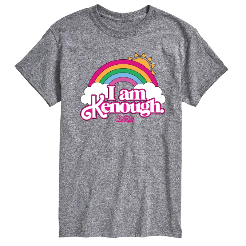 Barbie The Movie - I Am Kenough Rainbow Clouds - Men's Short Sleeve Graphic T-Shirt sold by Zulily