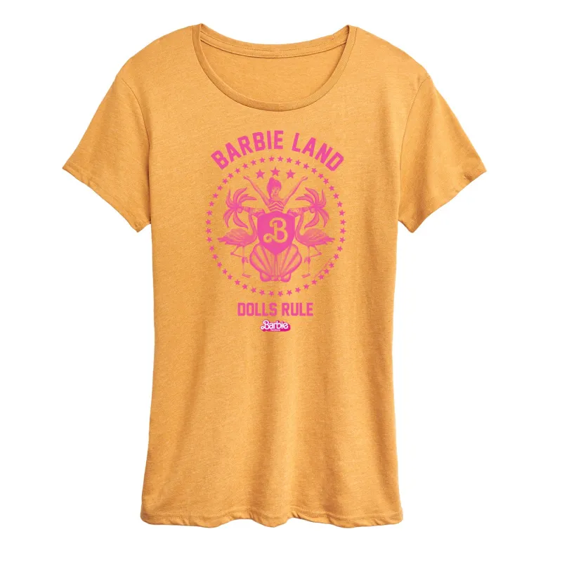 Barbie the Movie - Barbie Land - Dolls Rule - Women's Short Sleeve Graphic T-Shirt sold by Zulily