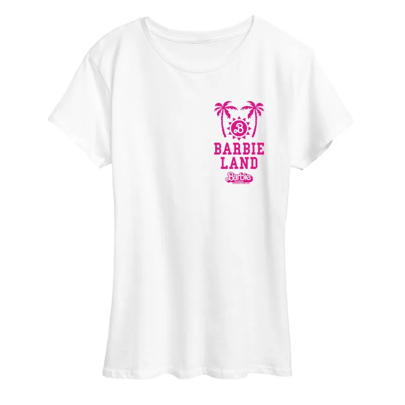 Barbie - Barbie Land Palm Trees & Sun - Women's Short Sleeve Graphic T-Shirt sold by Zulily