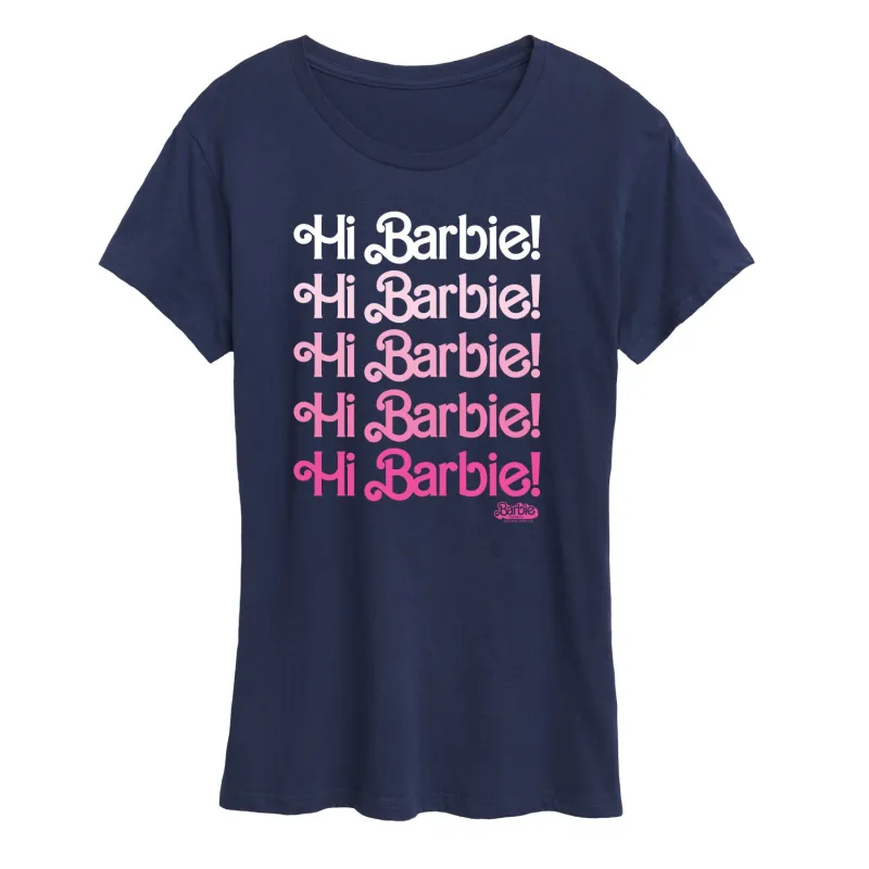 Barbie The Movie - Hi Barbie Stacked - Women's Short Sleeve Graphic T-Shirt sold by Zulily