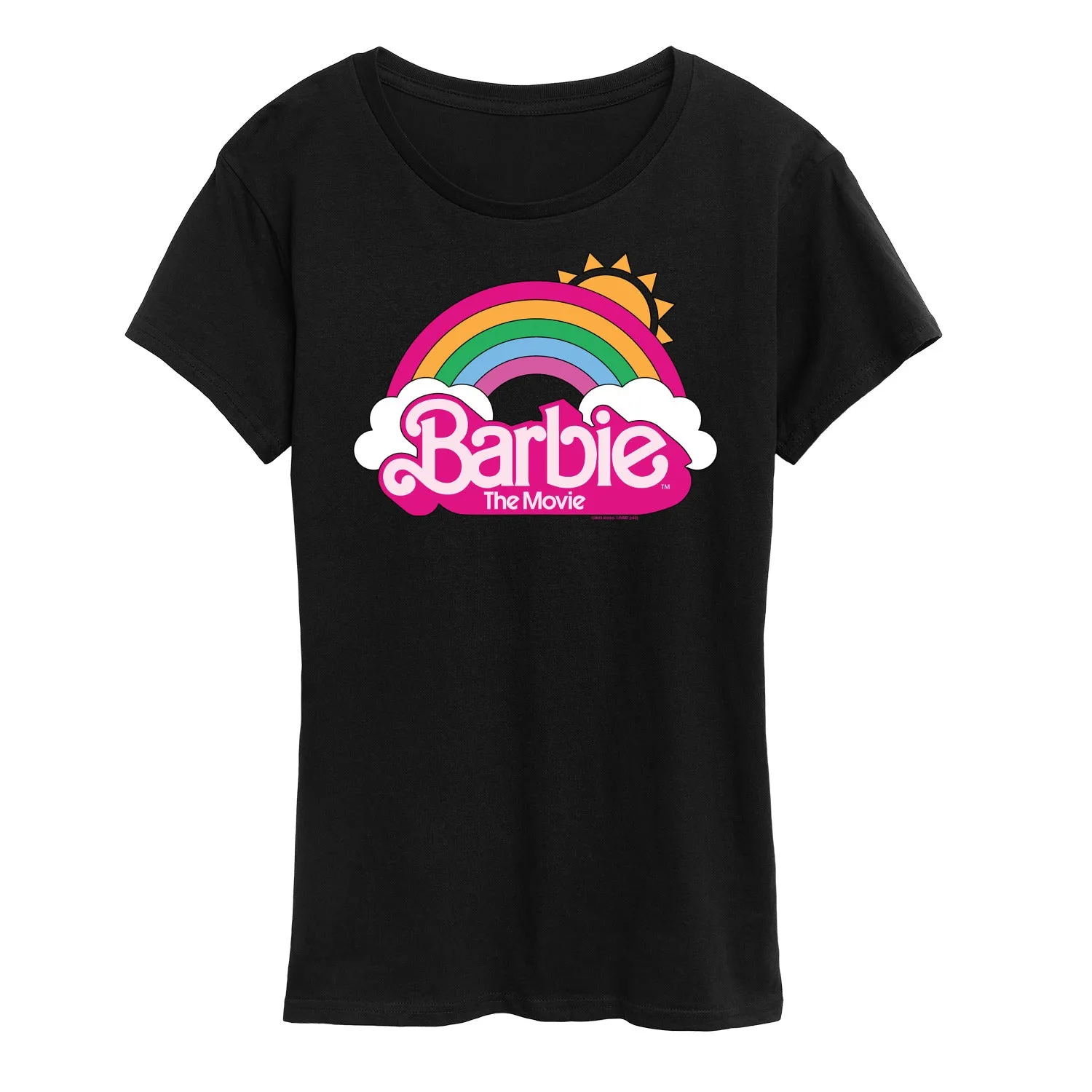 Barbie the Movie - Barbie Logo Rainbow - Women's Short Sleeve Graphic T-Shirt sold by Zulily