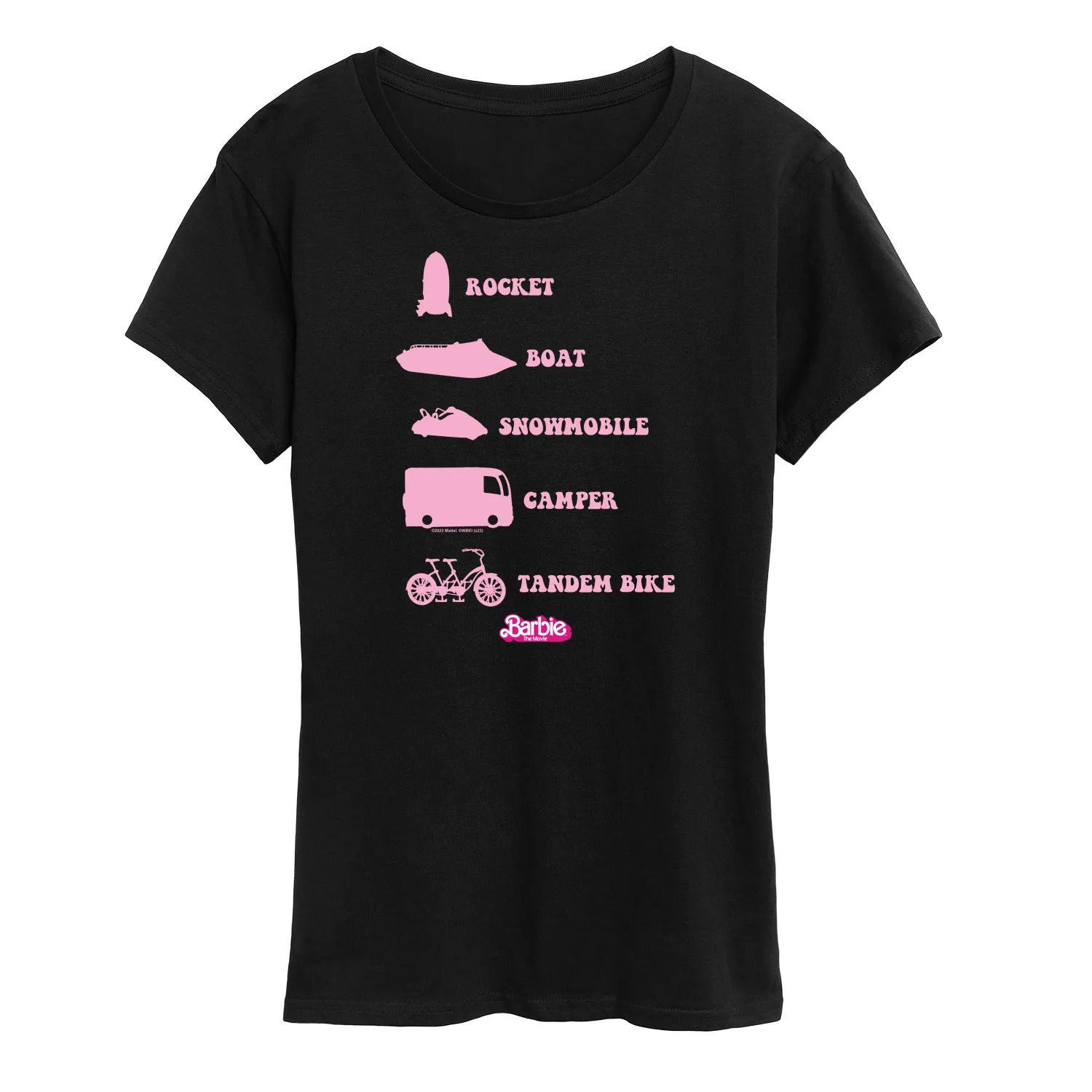 Barbie the Movie - Barbie Vehicles - Women's Short Sleeve Graphic T-Shirt sold by Zulily