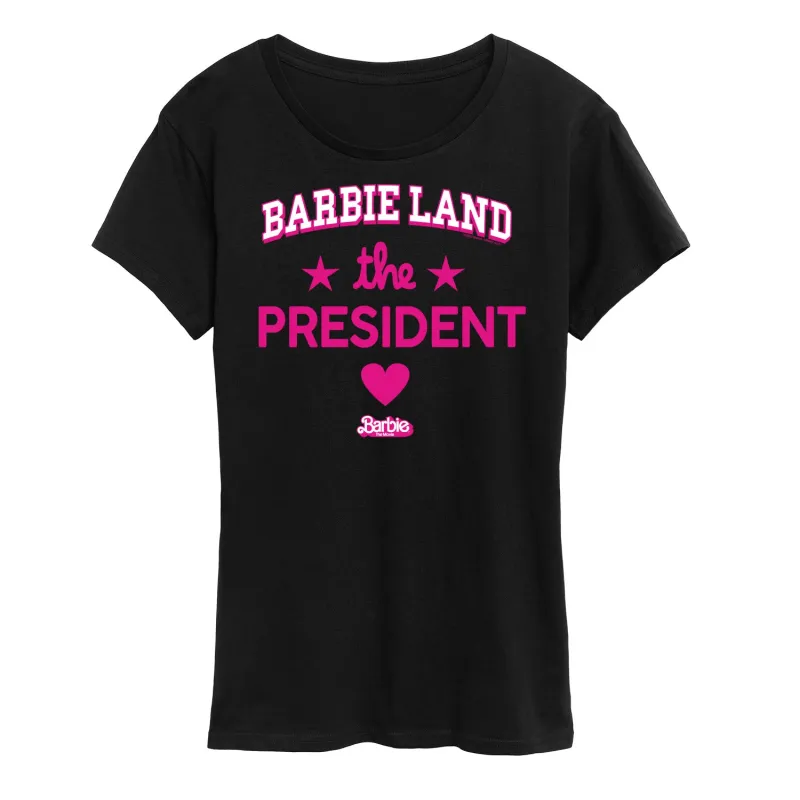 Barbie the Movie - Barbie Land President - Women's Short Sleeve Graphic T-Shirt sold by Zulily