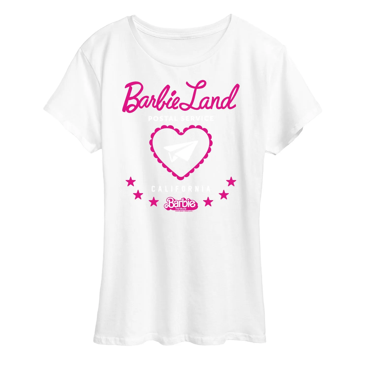 Barbie the Movie - Barbie Land Postal Service - Women's Short Sleeve Graphic T-Shirt sold by Zulily product image thumbnail 3