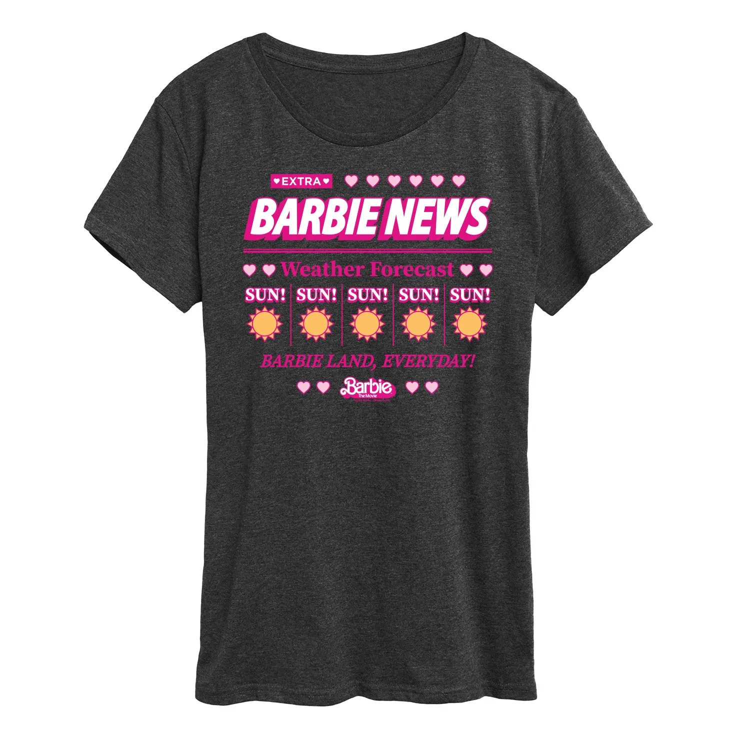 Barbie the Movie - Barbie Land New Weather Forecast - Sunny - Women's Short Sleeve Graphic T-Shirt sold by Zulily product image thumbnail 2