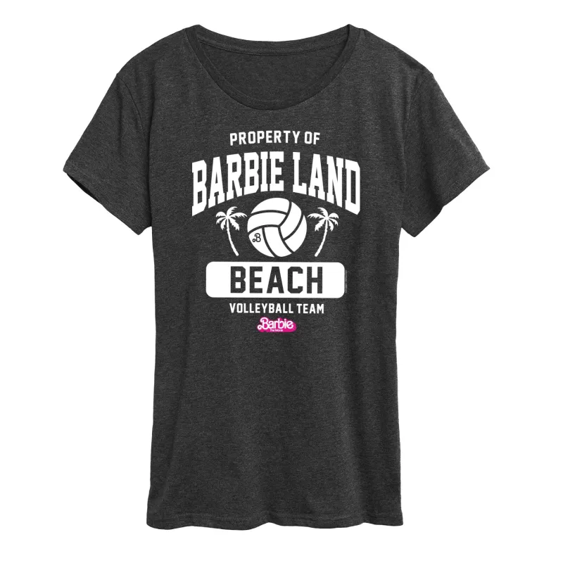 Barbie the Movie - Property of Barbie Land Beach Volleyball - Women's Short Sleeve Graphic T-Shirt sold by Zulily