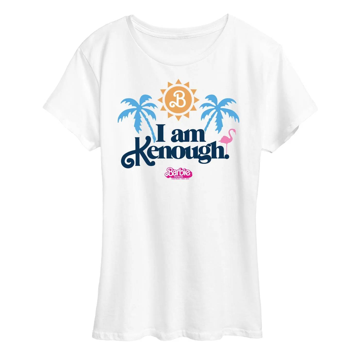 Barbie The Movie - I Am Kenough Palm Trees - Women's Short Sleeve Graphic T-Shirt sold by Zulily