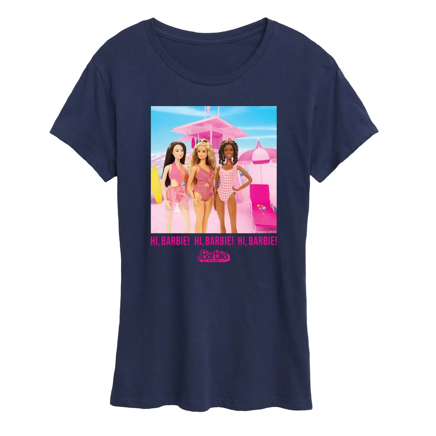 Barbie The Movie - Hi Barbie Beach - Women's Short Sleeve Graphic T-Shirt sold by Zulily product image thumbnail 3