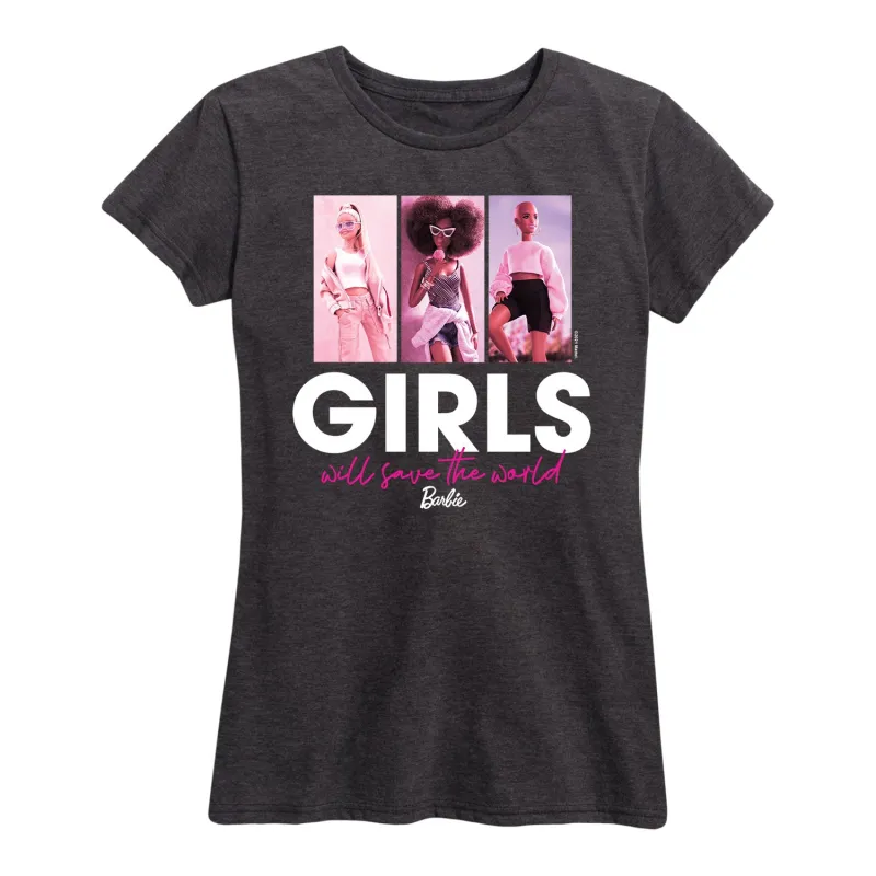 Barbie - Girls Will Save The World - Women's Short Sleeve Graphic T-Shirt sold by Zulily