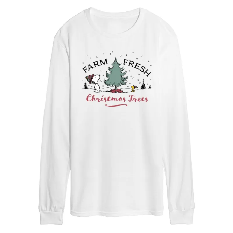 Peanuts - Farm Fresh Trees - Men's Long Sleeve T-Shirt sold by Zulily