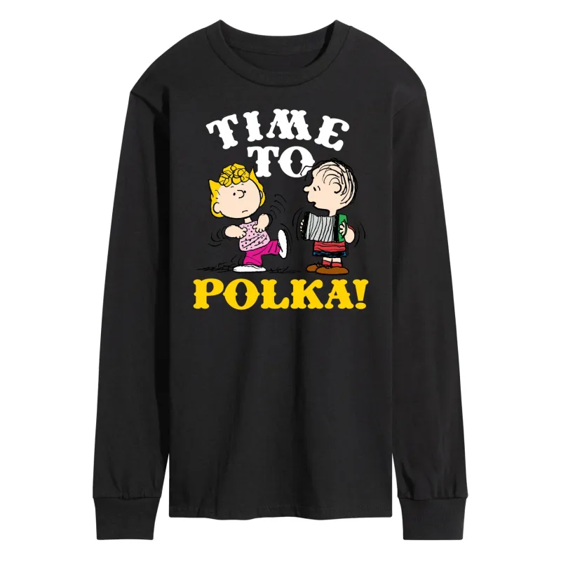 Peanuts - Time To Polka - Men's Long Sleeve T-Shirt sold by Zulily