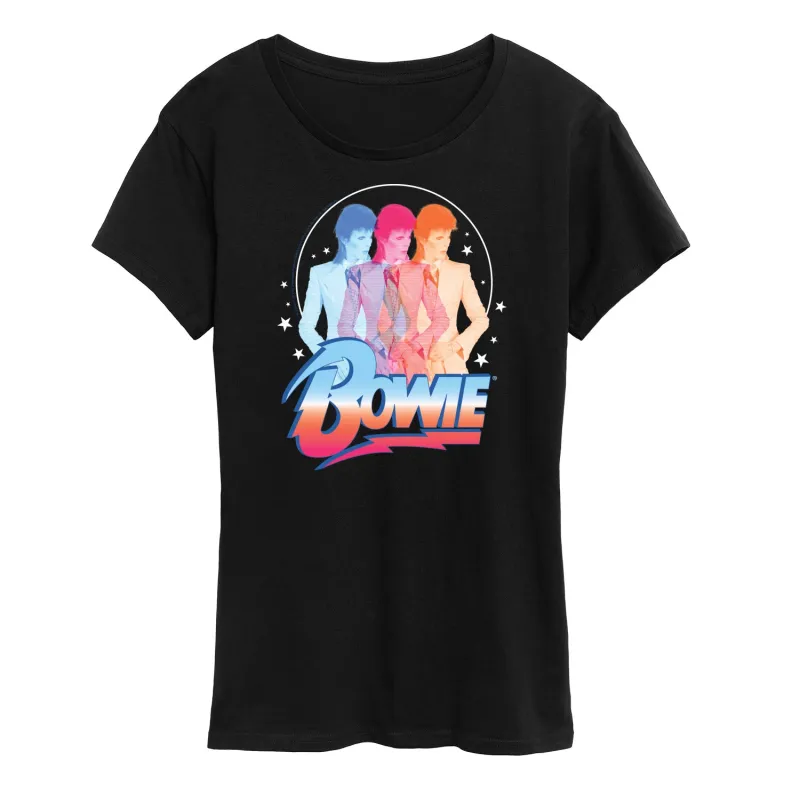 David Bowie - Bowie 3D - Women's Short Sleeve Graphic T-Shirt sold by Zulily