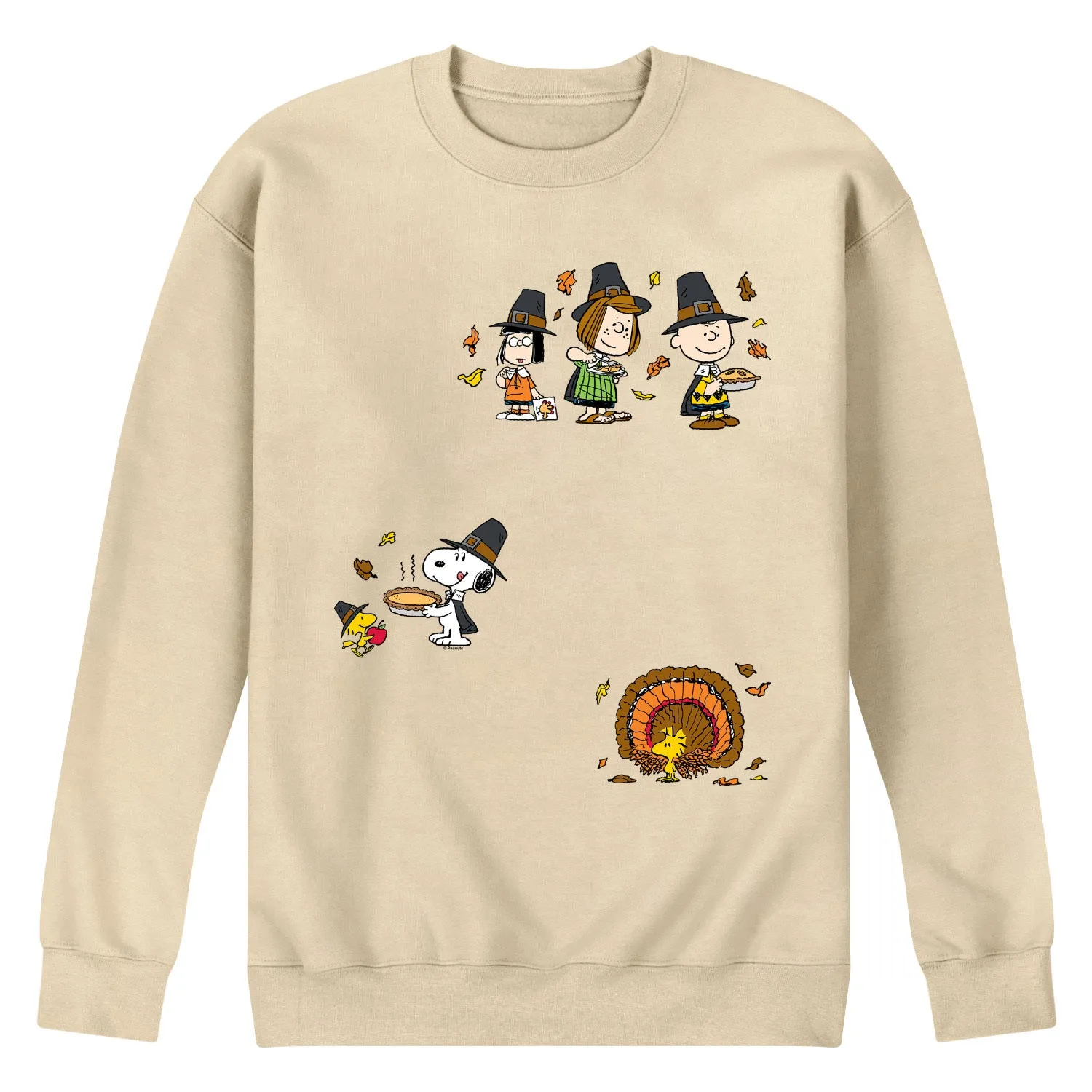 Peanuts - Thanksgiving - Men's Long Sleeve Crew Fleece Sweatshirt sold by Zulily