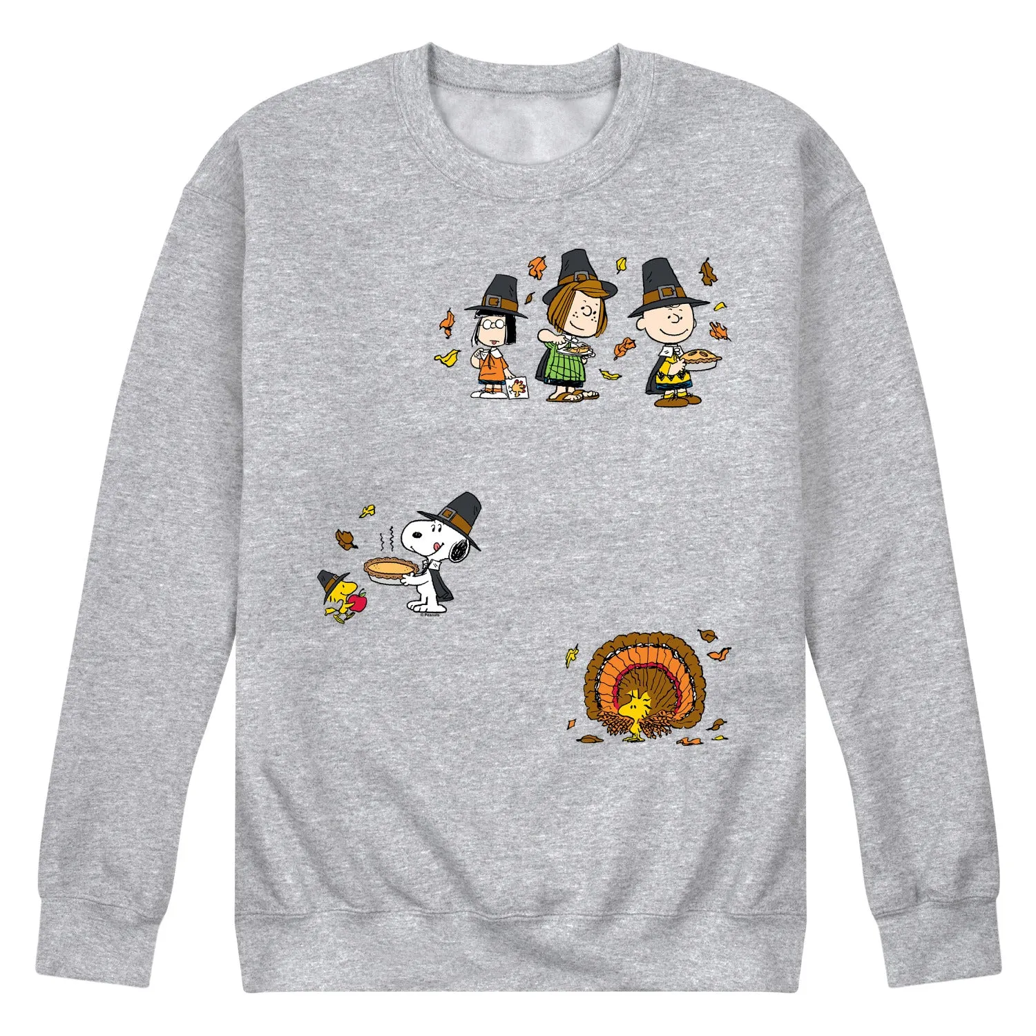 Peanuts - Thanksgiving - Men's Long Sleeve Crew Fleece Sweatshirt sold by Zulily product image thumbnail 2