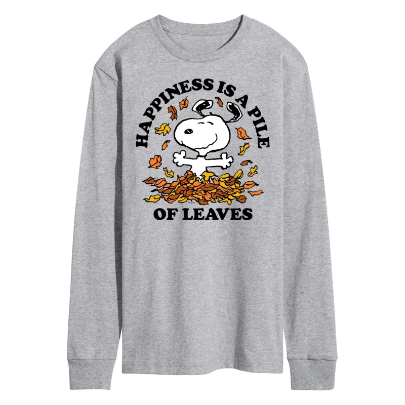 Peanuts - Happiness Is A Pile Of Leaves - Men's Long Sleeve T-Shirt sold by Zulily