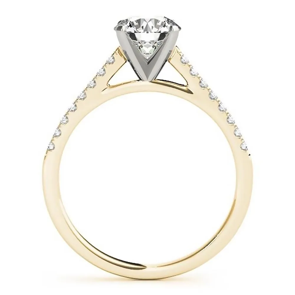 Auriya 14k Gold Classic 1/2ct Moissanite and Diamond Engagement Ring 1/6ctw sold by Zulily product image thumbnail 4