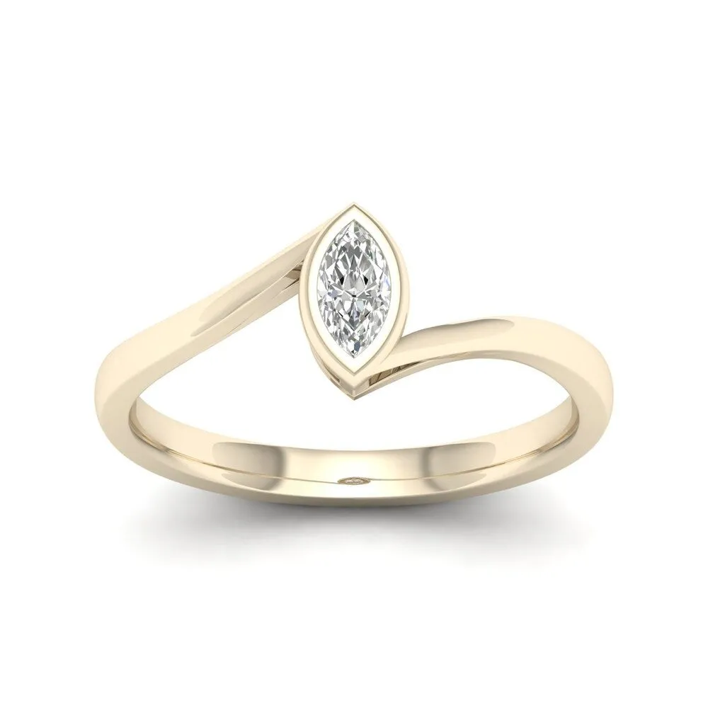 De Couer 10k Gold 1/5ct TDW Diamond Bypass Ring sold by Zulily product image thumbnail 3