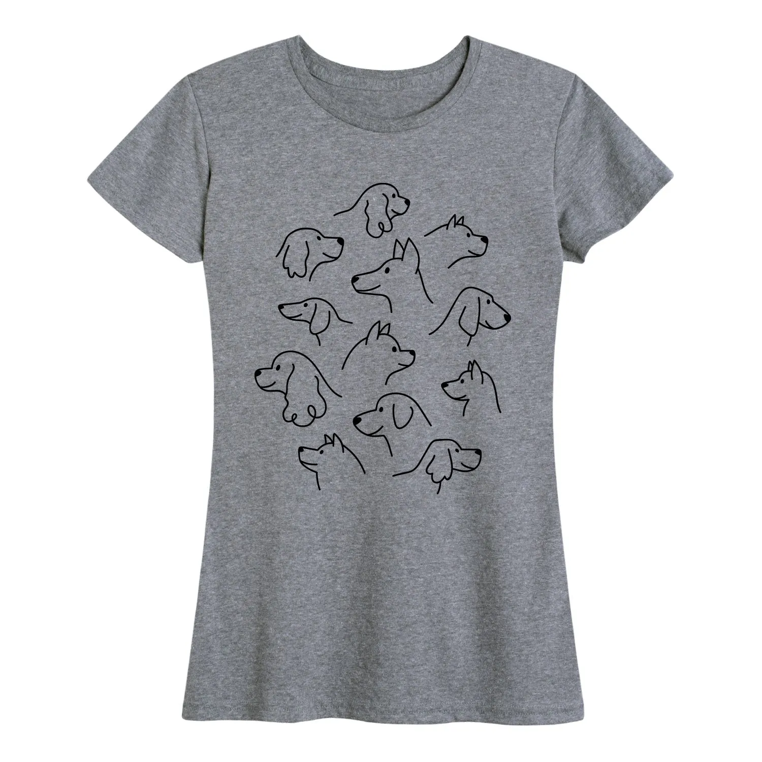 Instant Message - Dog Head Sketches - Women's Short Sleeve Graphic T-shirt sold by Zulily