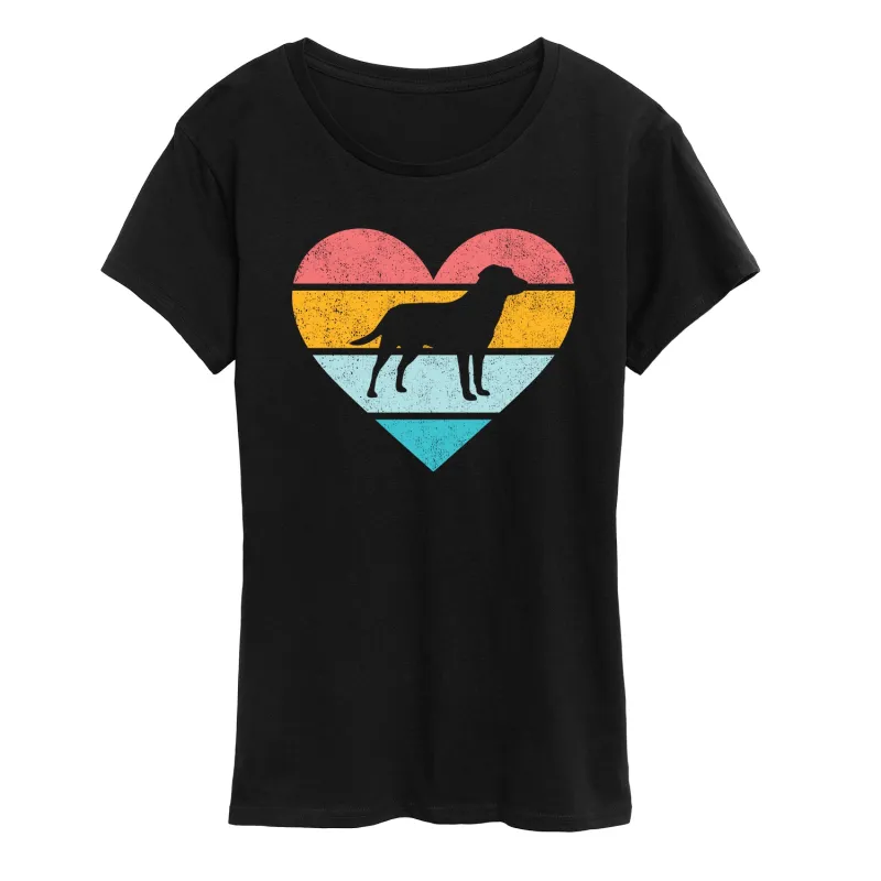 Instant Message - Retro Heart Dog - Women's Short Sleeve Graphic T-shirt sold by Zulily