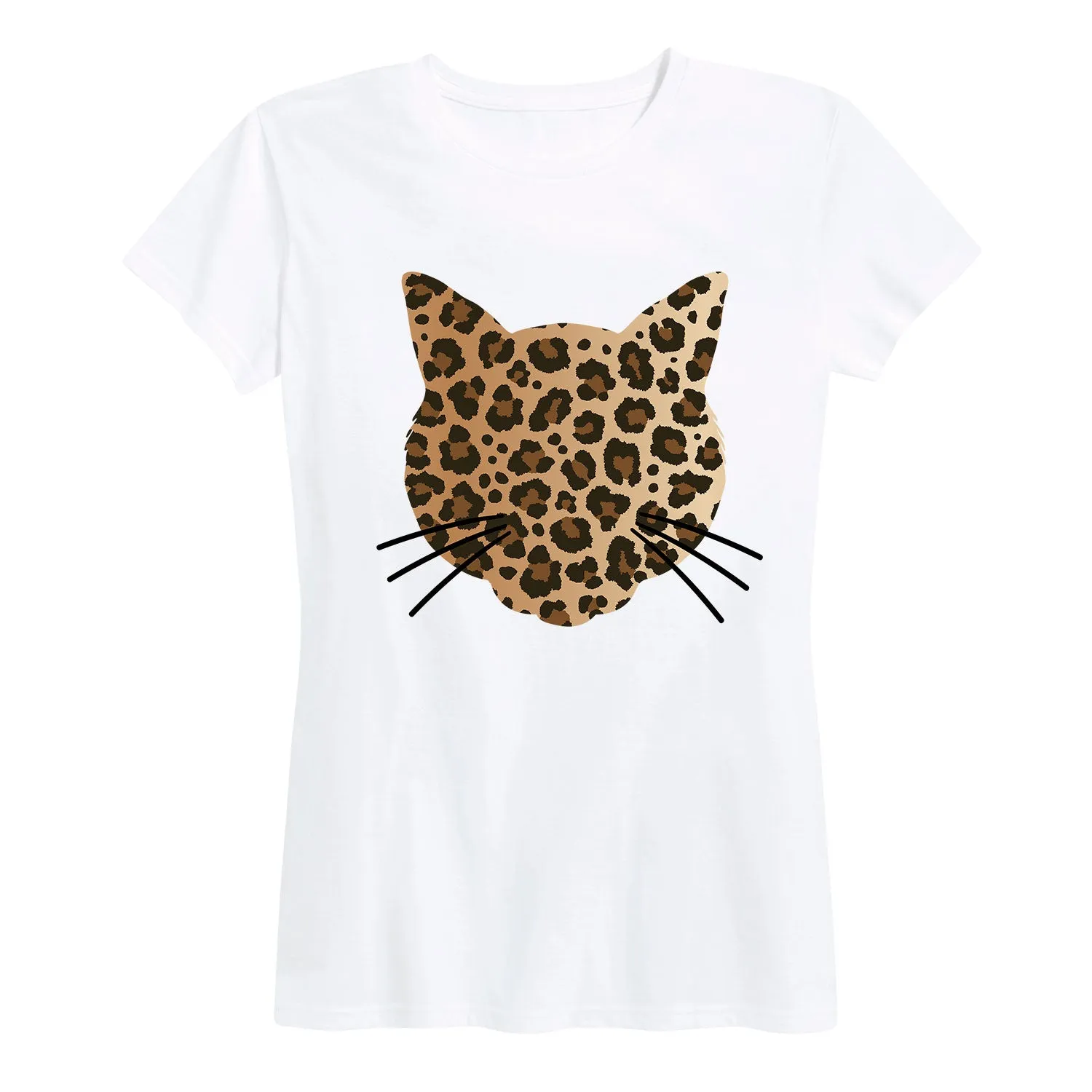 Instant Message - Leopard Print Cat Face - Women's Short Sleeve Graphic T-shirt sold by Zulily product image thumbnail 2