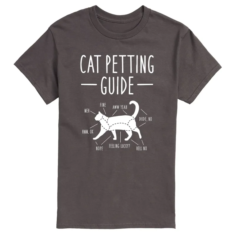 Instant Message - Cat Petting Guide - Men's Short Sleeve Graphic T-shirt sold by Zulily