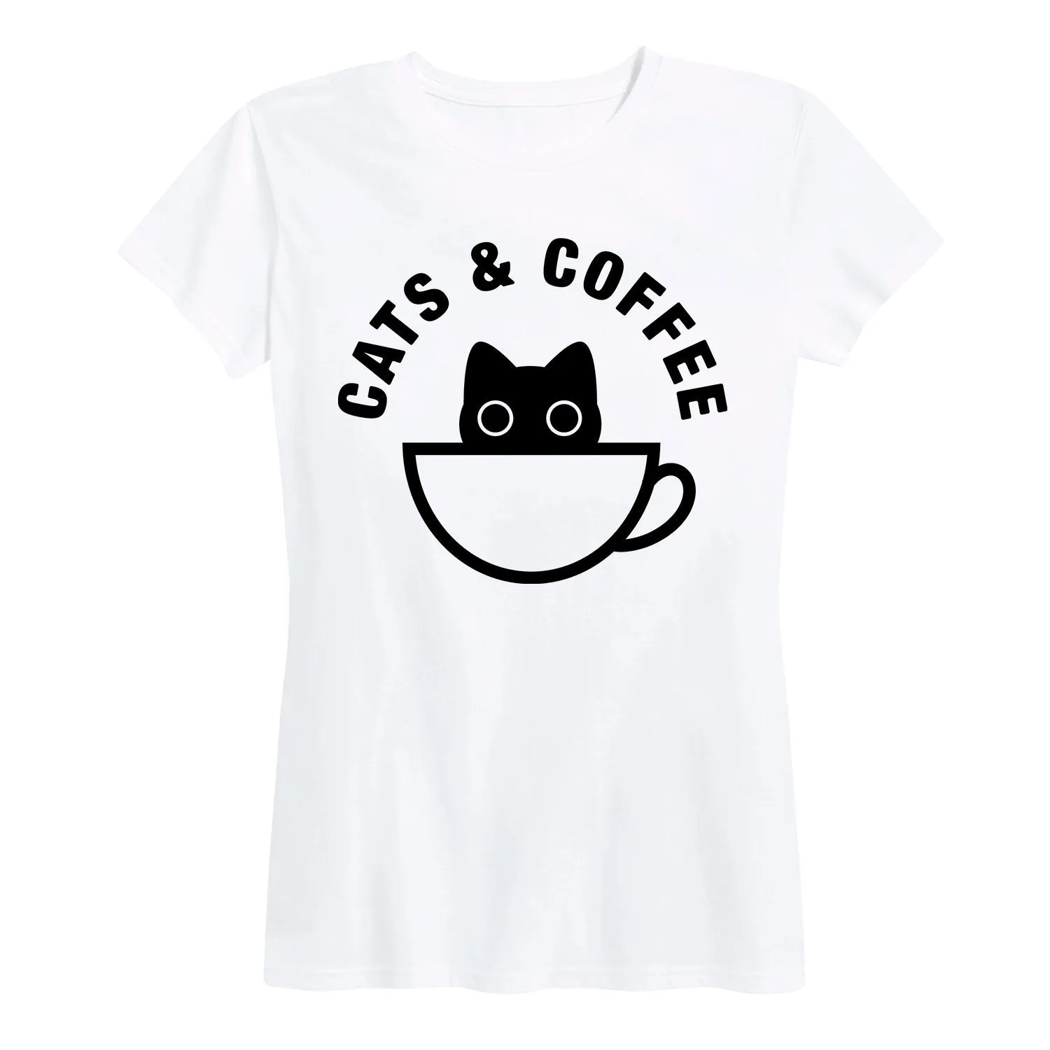 Instant Message - Cats and Coffee - Women's Short Sleeve Graphic T-shirt sold by Zulily product image thumbnail 2