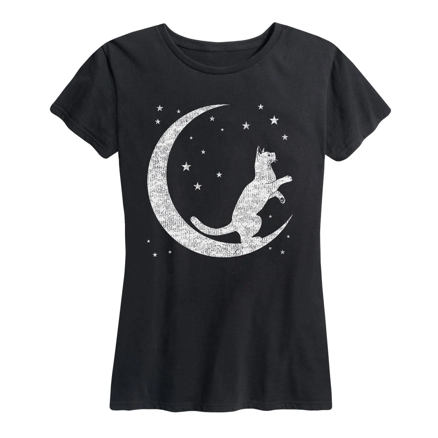 Instant Message - Crescent Cat - Women's Short Sleeve Graphic T-shirt sold by Zulily